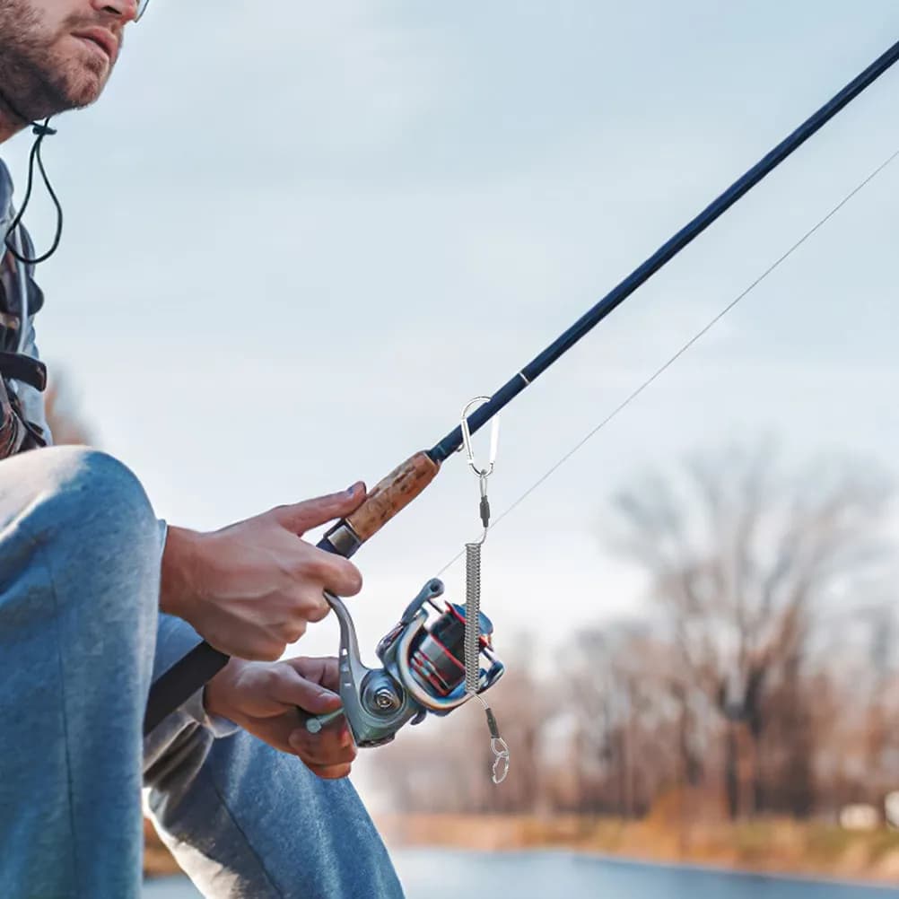 Set di 4 Cordini Protettivi Retrattili per Pesca, Corda di Sicurezza Elastica per Canne da Pesca, Pinze, Pagaie, Kayak, Attrezzatura Subacquea