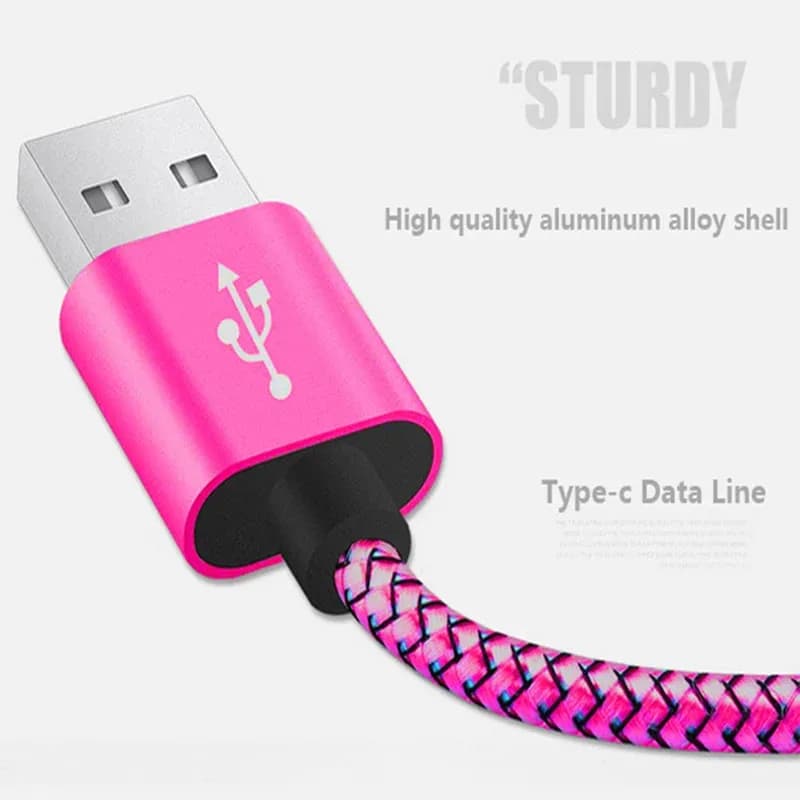 Cavo micro USB intrecciato in nylon Sincronizzazione dati 2A Caricabatterie a ricarica rapida 1M 2M 3M per telefono Android Samsung Huawei HTC