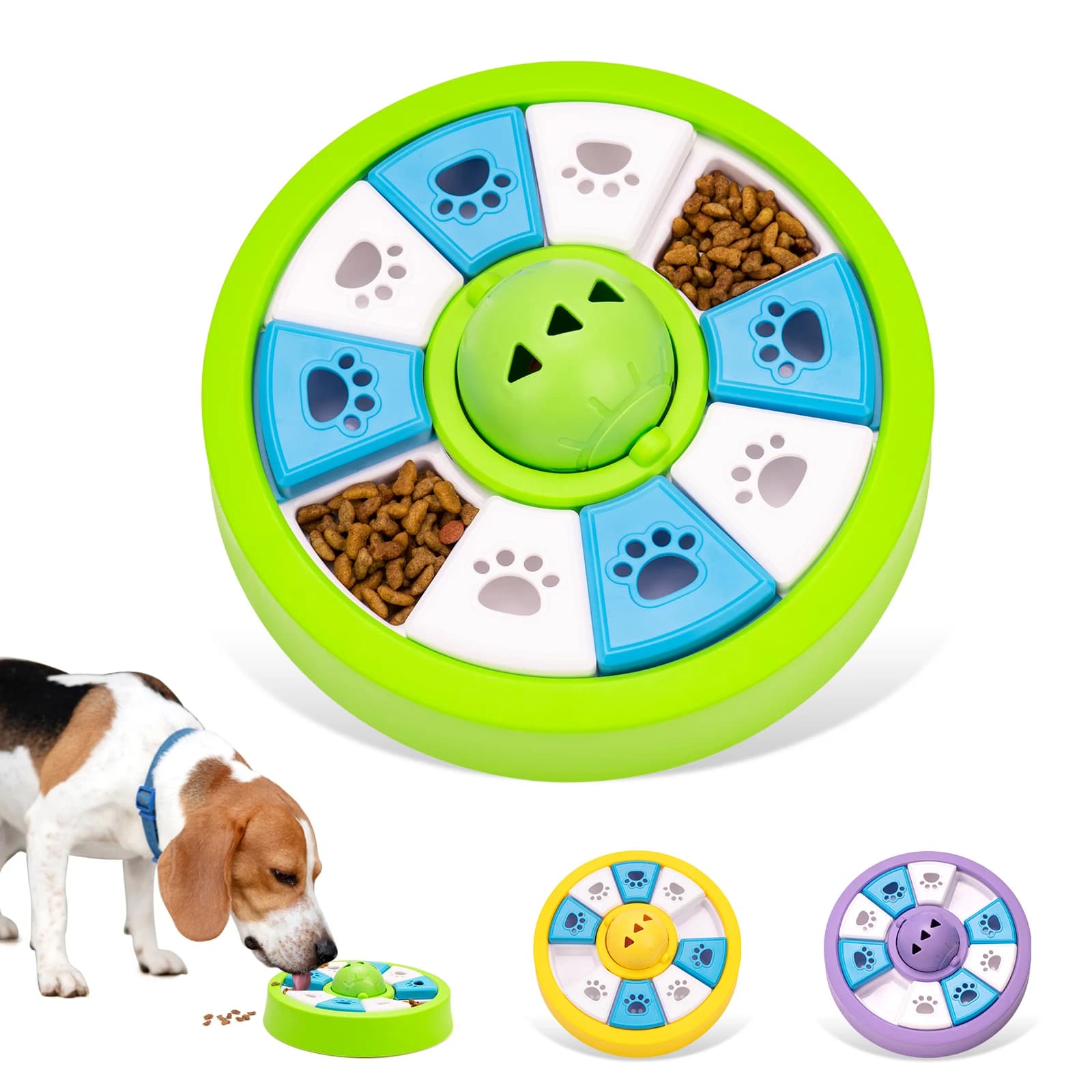 Ciotola per Cani a Lenta Erogazione, Giocattolo Puzzle per Gatti, Contenitore per Snack, Dispenser di Cibo, Anti-Noia, Ciotola per Animali Domestici, Design Unico a Puzzle, Gioco di Addestramento IQ