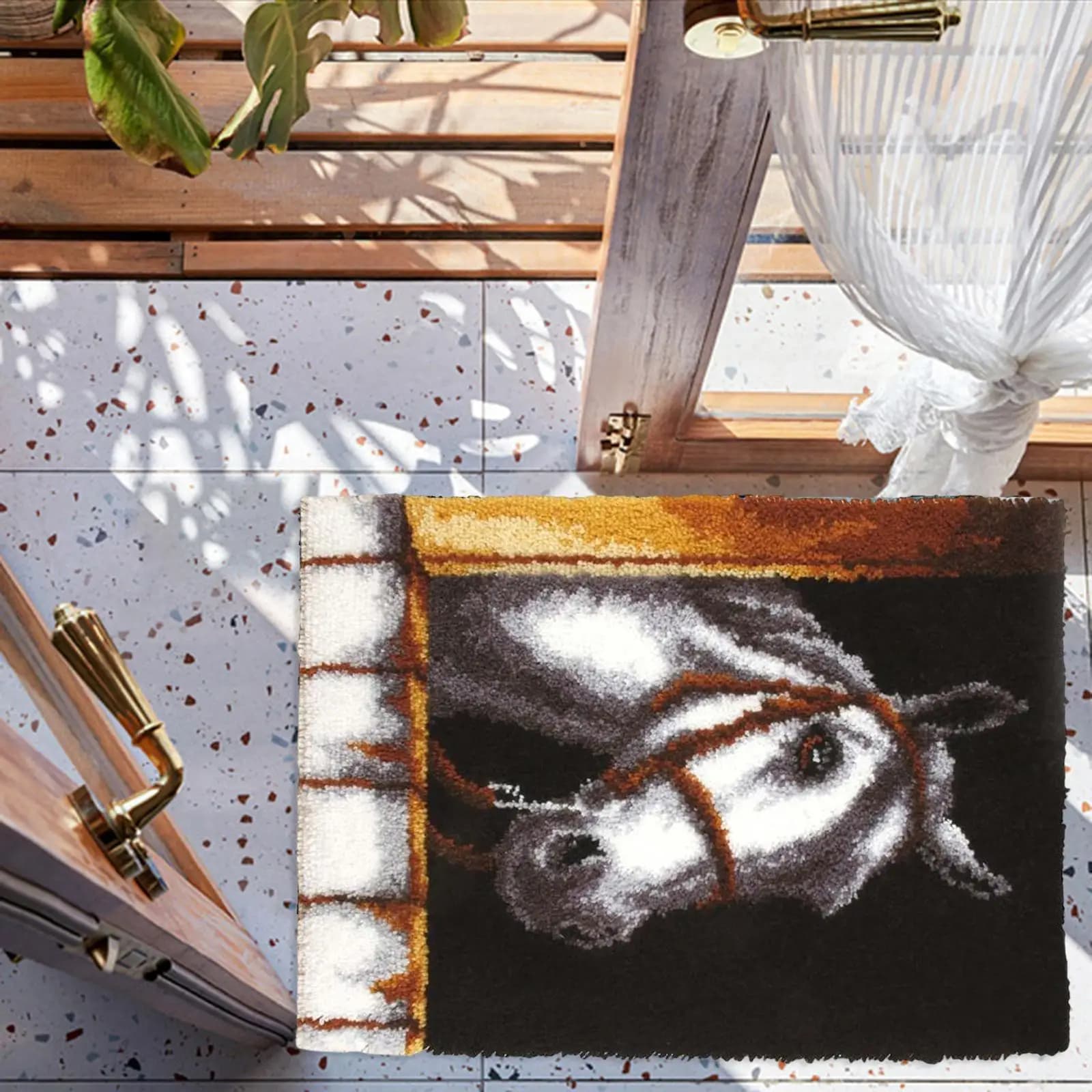 Kit Creativo per Lavoro a Uncinetto, Regalo Festivo, Motivo Animale, 24x16 Pollici, Uncinetto