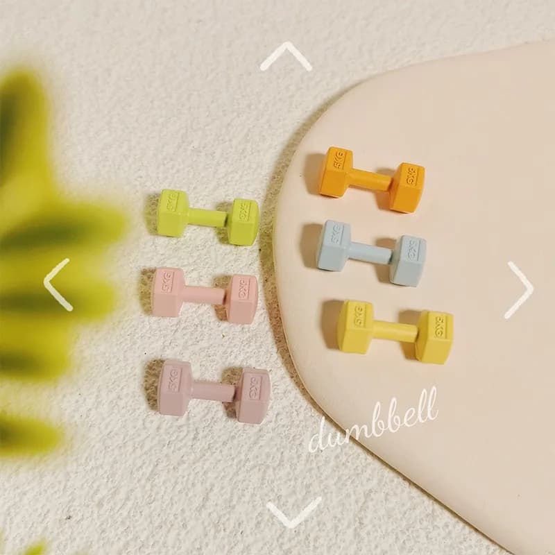1pc dopamina attrezzatura sportiva mini manubri giocattolo in miniatura modello scena sportiva accessori per casa delle bambole