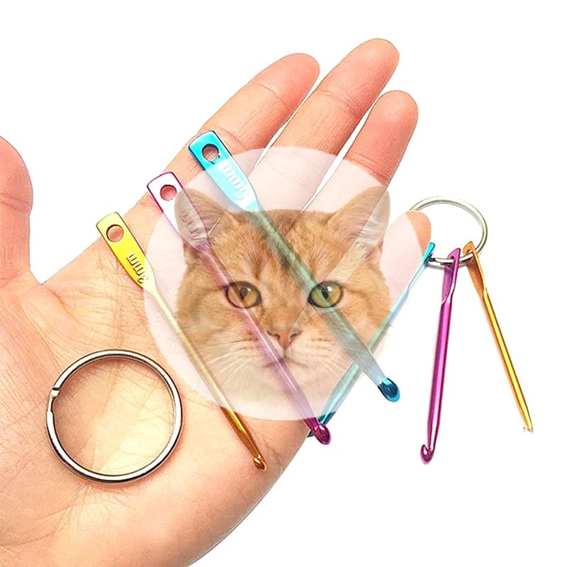 Nuovi Popolari Set di 3 Uncinetti Mini in Alluminio Multicolore per Lavori a Maglia e Fai-da-Te