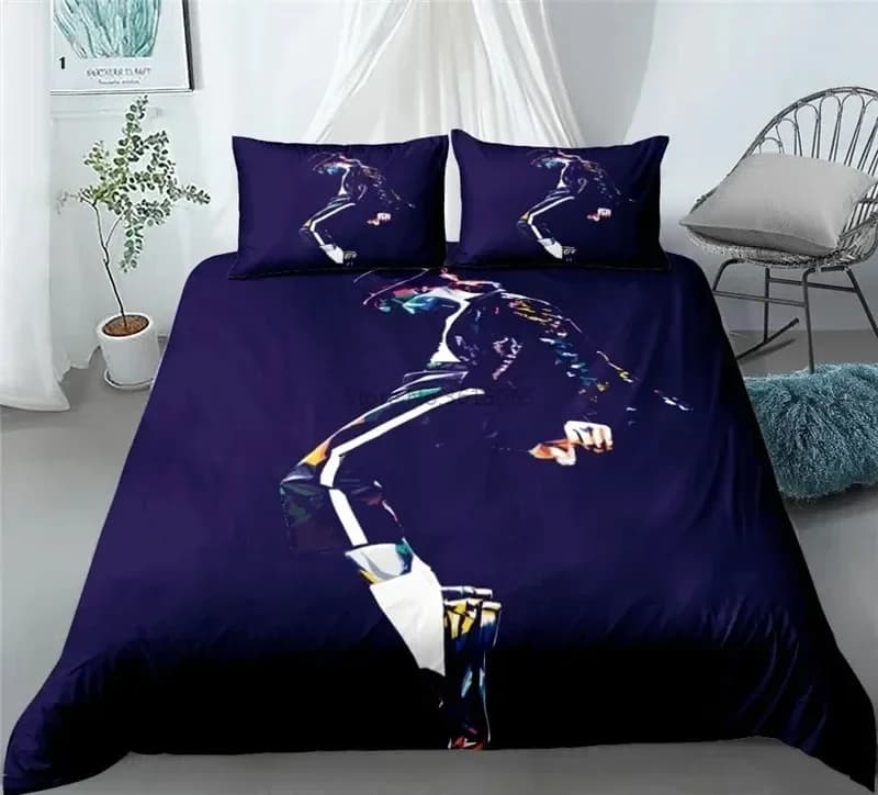 Set di biancheria da letto con stampa 3D di Michael Jackson, copripiumino con federe, lenzuola, biancheria da letto, tessuti per la casa