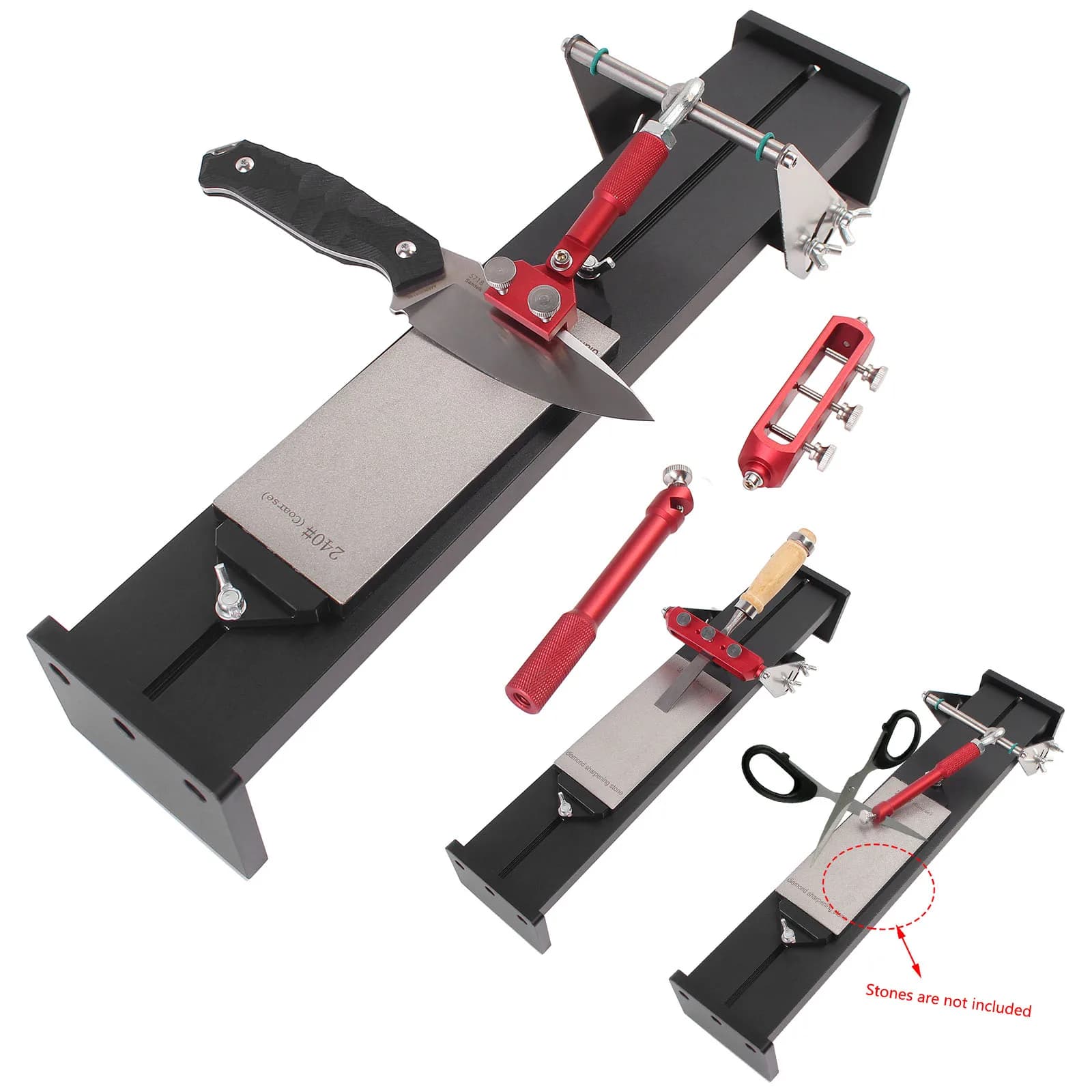 1Set Telaio per affilare i coltelli per forbici Pialla Scalpello Affilacoltelli professionale ad angolo fisso Strumenti per affilare smerigliatrice per pietra per affilare