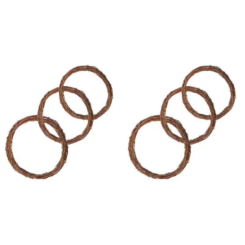 CYCLI-6PC 10/12 Inch Natural Grapevine Wreath Rattan Ring DIY Crafts Base For Wreath Garland Making Home Decoration