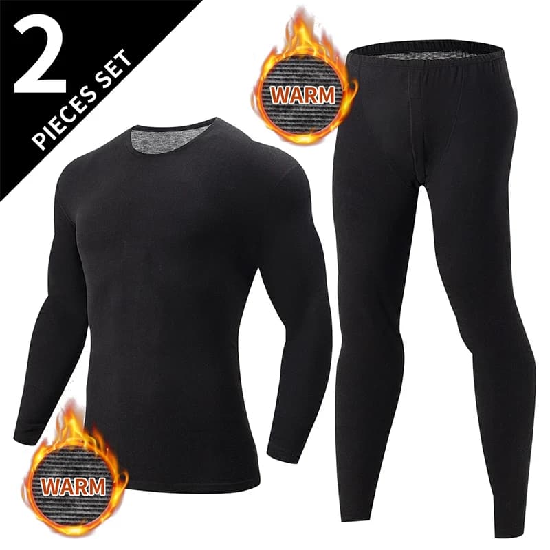 Men's Autumn And Winter Warm Suit Cashmere Comfortable Moisture Absorption Autumn Solid Color Fashionable Home Warm Suit