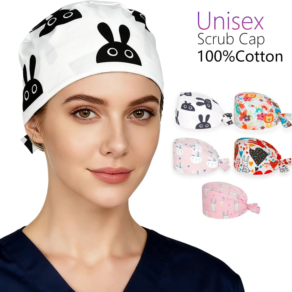 Nursing Surgical Cap for Woman Man Rabbits Spa Hospital Clinic Working Scrub Hat Dental Chef Anesthesia Medical Surgery Caps New
