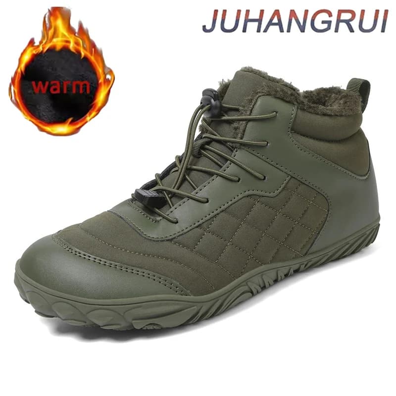 Stivali da neve a piedi nudi Stivaletti invernali casual antiscivolo Stivaletti minimalisti Scarpe da trail running termiche Stivale da trekking all'aperto in peluche