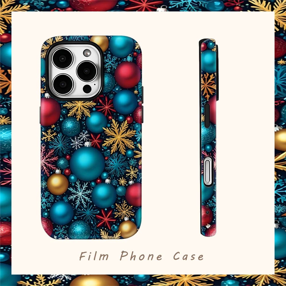 Custodia per telefono con ornamento natalizio per IPhone 17AIR 16E 16 15 14 13 12 11 17 Pro Max Plus Cover posteriore a doppio strato