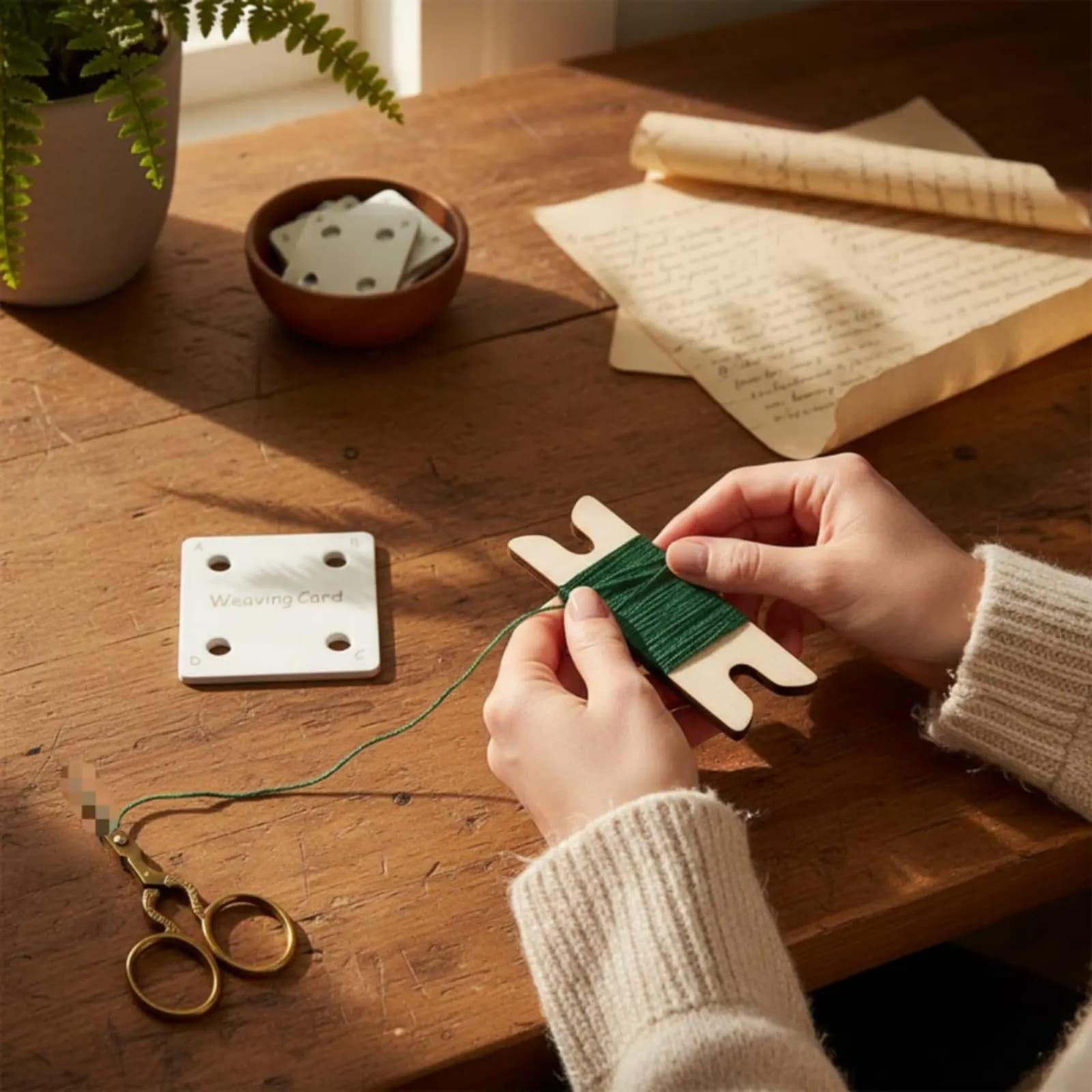 62 Pieces Tablet Weaving Card Set Lightweight Tablet Weaving Cards Loom Card Set Portable Perfect Gift for Hobbyists, Travel