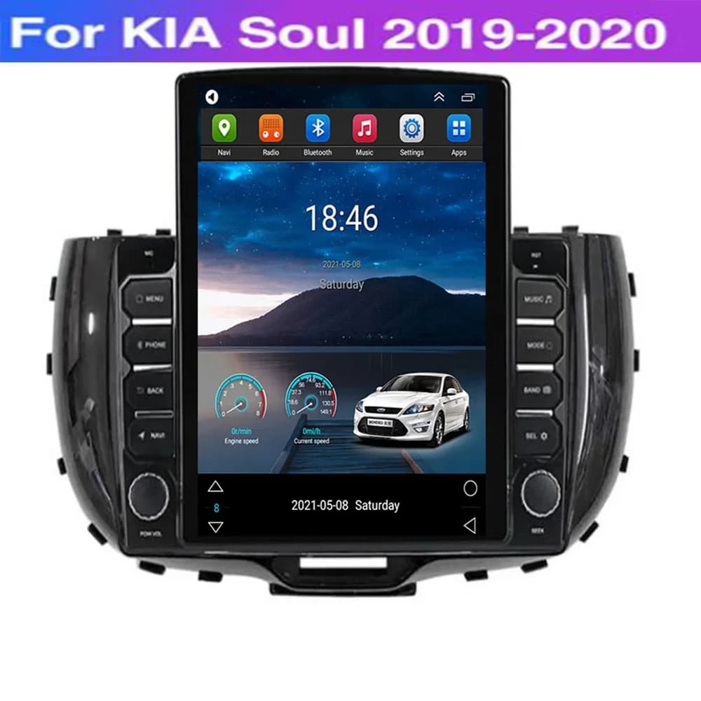 For Tesla Style 2Din Android 14 Car Radio for Kia Soul SK3 2019 to2035 Multimedia Video Player GPS Stereo Carplay DSP RDS Camera