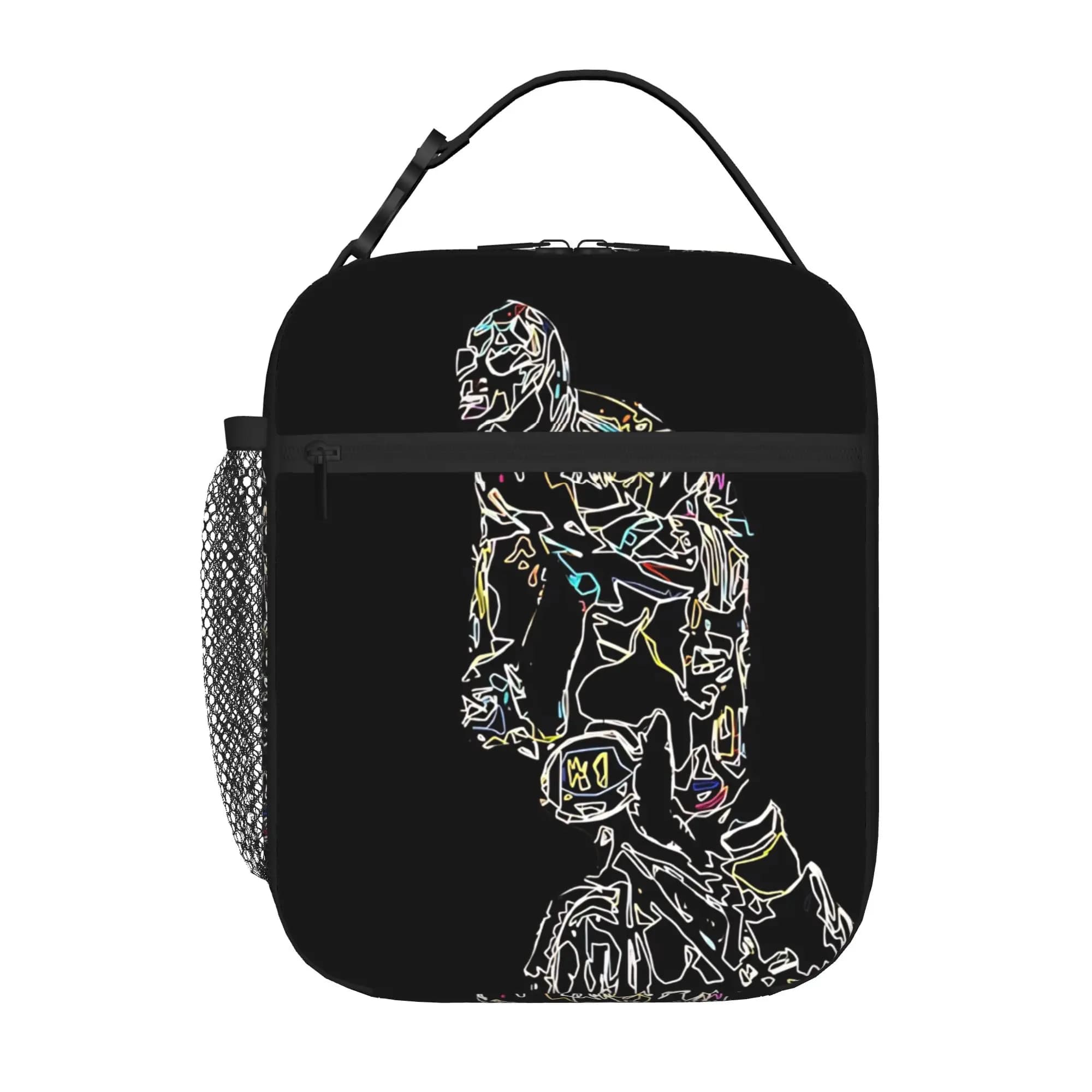 1 Piece Zipper Closure Speed Lines Storage Bag Pocket BMX Racing School Lunch Food Box Reusable For Lunch Food Bag
