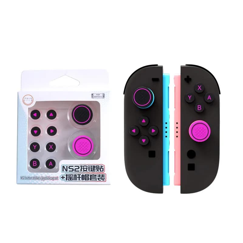 Protezioni in Silicone per Joy-con di Switch 2/NS Oled, Copri-Joystick, Copri-Tasti D-pad, ABXY, Adesivi Protettivi