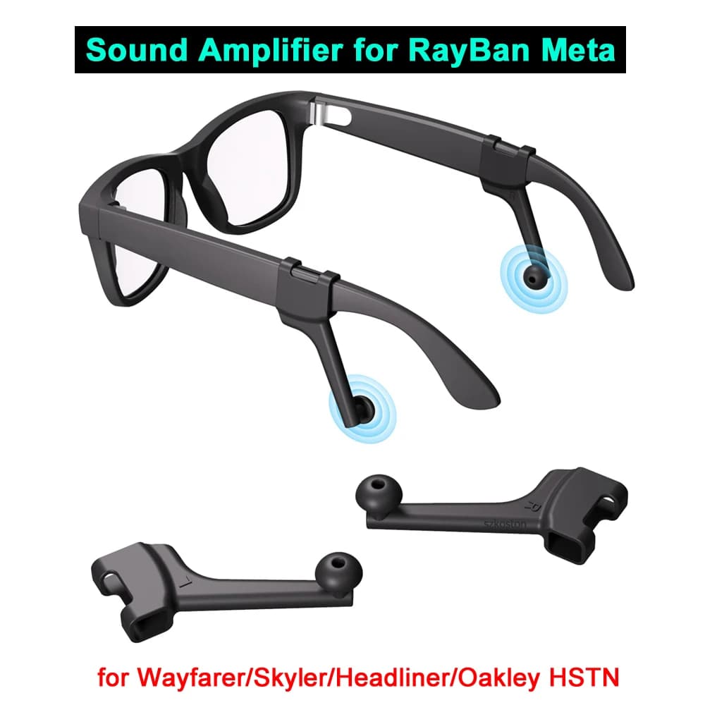 Tubo fonoassorbente per occhiali RayBan Meta Smart AI Amplificatore audio per accessori Wayfarer/Skyler/Headliner/Oakley HSTN