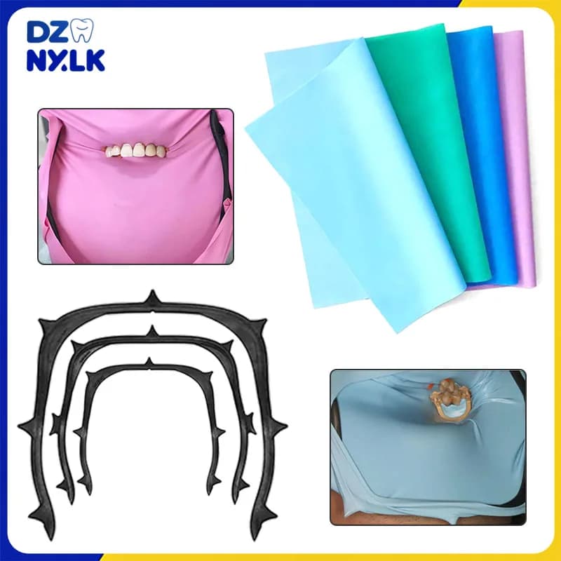 1/36 pz Dental Rubber Dam Sheets 6''''X6''' Natural latex Dam Dentale Telaio In Carbon Fiber Dam Sheets Holder Whitening Of Material teeth