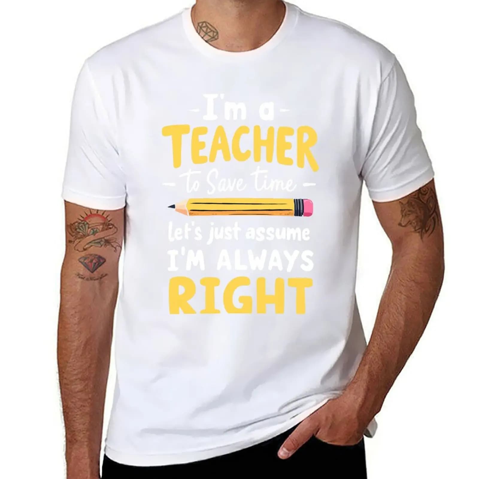 Quote - Teacher Funny ha ragione sempre. T-shirt da insegnante. T-shirt sportiva da uomo.