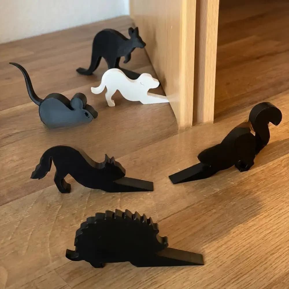 Divertente Fermaporta Decorativo 3D a Forma di Animale, Antiscivolo e Antiurto, Paracolpi Nero per Casa e Ufficio