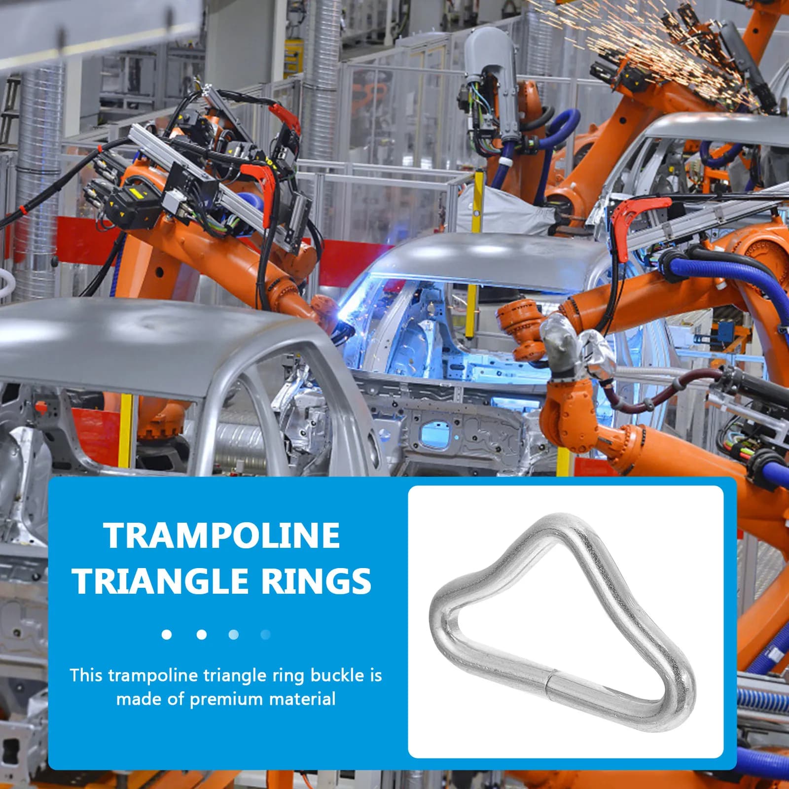 40 Pezzi Fibbie a Triangolo in Acciaio Zincato ad Alta Resistenza, Spessore 45mm, per Trampolino, Borsa, Artigianato, Nastro, Cintura