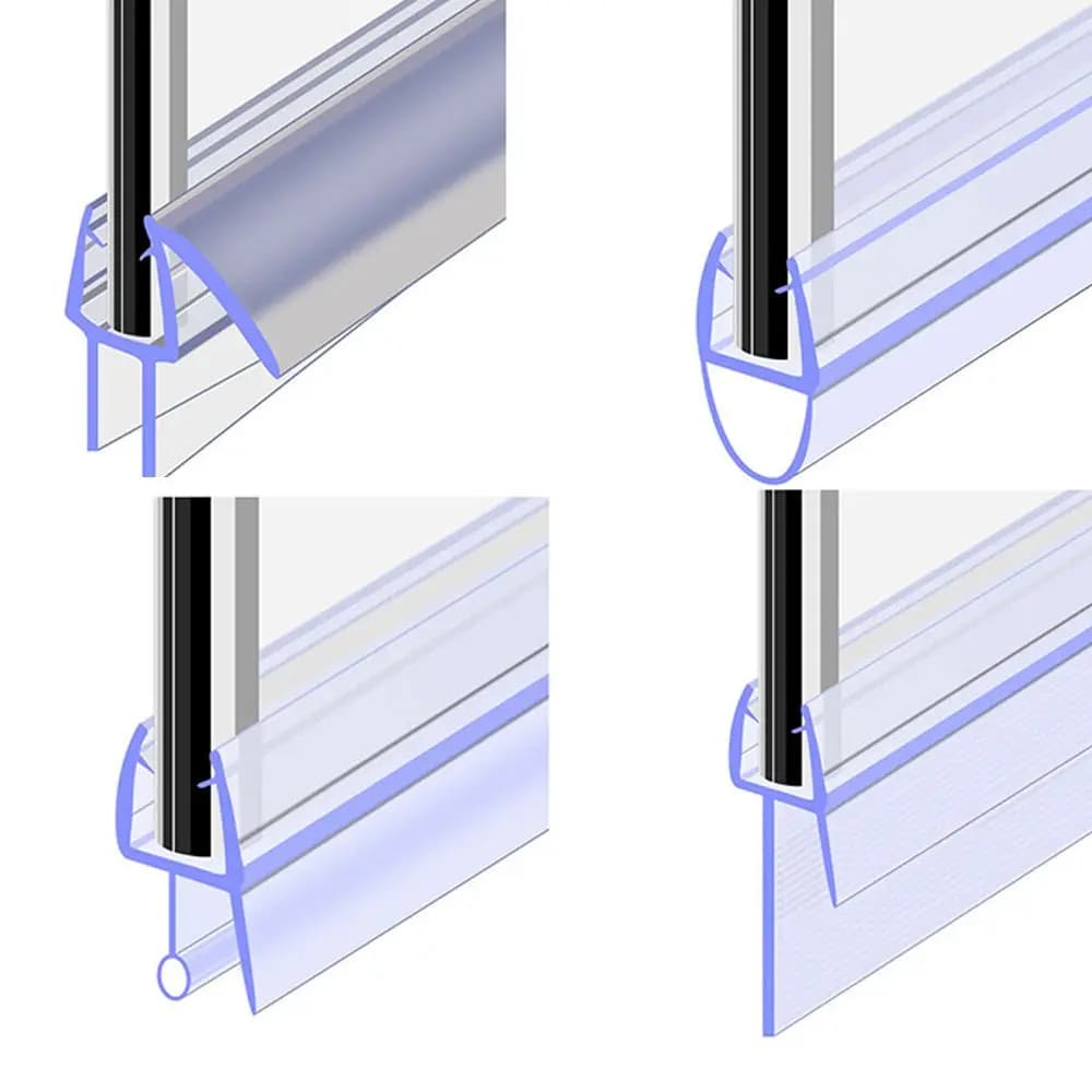 Useful Household Prevent Bath Screen Bathroom Window Seal Sealing Strips Glass Door Weatherstrip Water Baffle