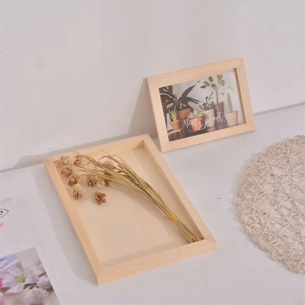 Wooden cabinets White clay frame made of wood Creartive Multi-format wooden frames Holiday decorations DIY frame Crafts for children