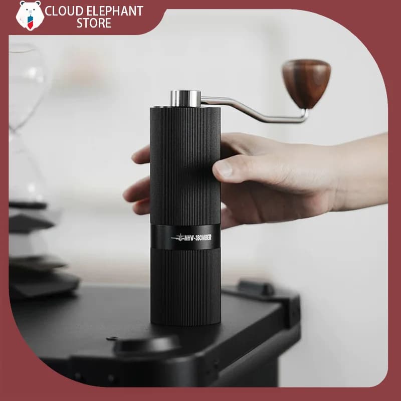 MHW-3BOMBER Manual Espresso Grinder Adjustable Settings 6 Angle Core Grinding Espresso Maker Titanium Coating Burr Home Grinders