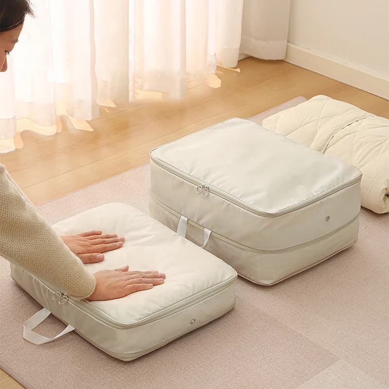 Borsa di compressione per piumini portatili con cassetto per guardaroba a cubo per imballaggio a compressione, ideale per l'armadio domestico e i viaggi