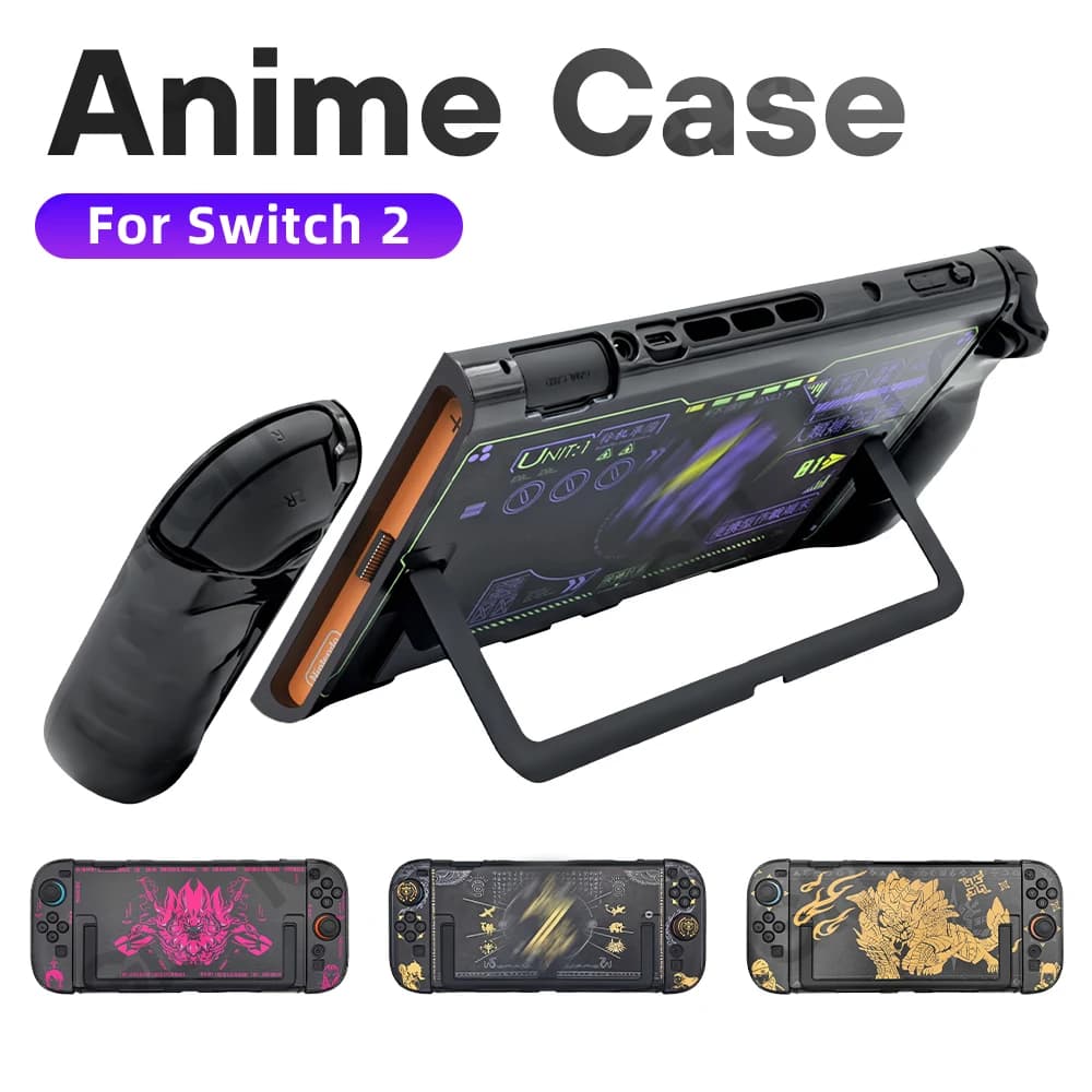 Custodia Rigida Anime per Nintendo Switch 2, Cover Protettiva Divisibile per Switch2, Cover per Dock, Skin per Console di Gioco NS2, Accessori