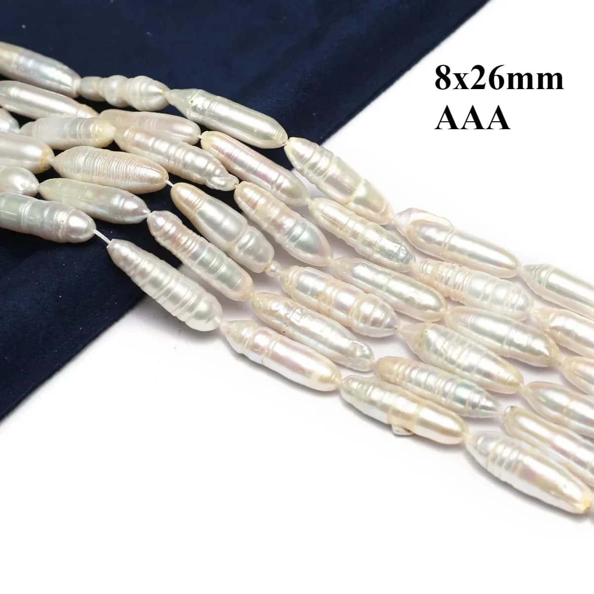 8x26mm AAA Perla d'acqua dolce naturale Barocco a forma di striscia Filo perlina Creazione di gioielli Collana fai da te Bracciale Orecchino Accessorio regalo
