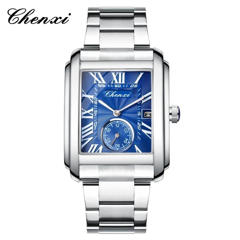 CHENXI 8216 Quartz watches Fashion Simple Business Simple Stainless Steel Strap Silver Wrist Watch Men