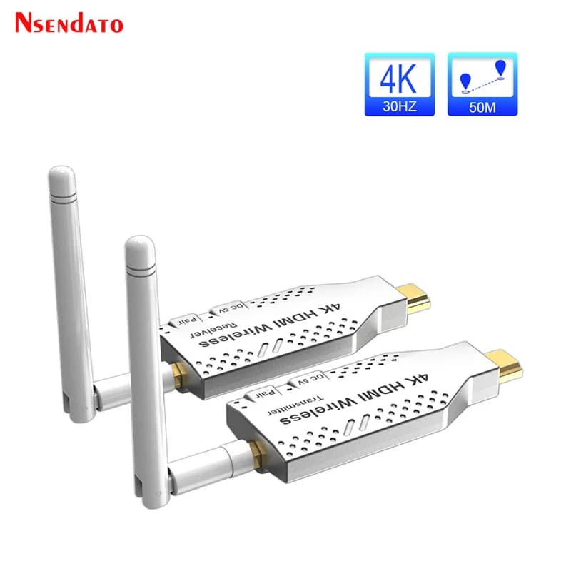 Extender HDMI Wireless 1080P 4K 50M 5.8Ghz, Trasmettitore e Ricevitore Video HDMI Wireless WiFi, Condivisione Schermo per PS4 TV PC