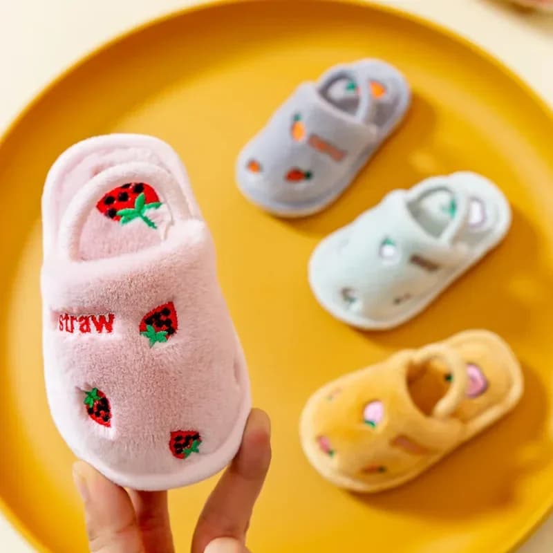 Pantofole calde da ragazza carino autunno inverno fiocco caldo spesso peluche slip solid scarpe per il tempo libero morbido pavimento della camera da letto scivoli piatti