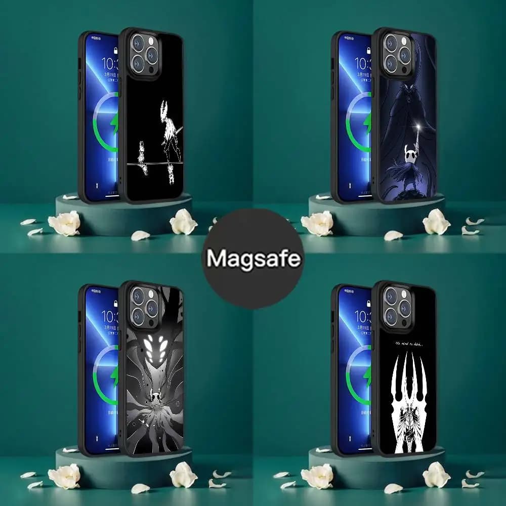 Custodia per telefono Hot H-Hollow K-Knight Game per iPhone 17,16,15,14,13,12,11,Pro,Max,Plus,Mini,SE4,E Ricarica wireless magnetica Magsafe