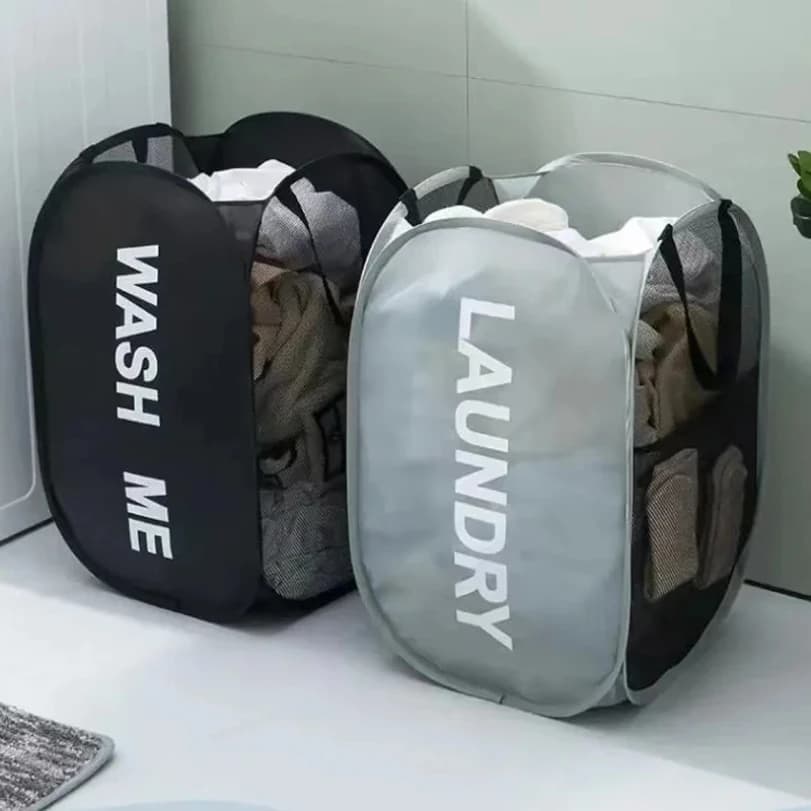 Durable Foldable Bedlinen Basket, Large Washable Clothes, Organizer for Storing Toys, Fashionable Network Breathable Bathroom Accessories