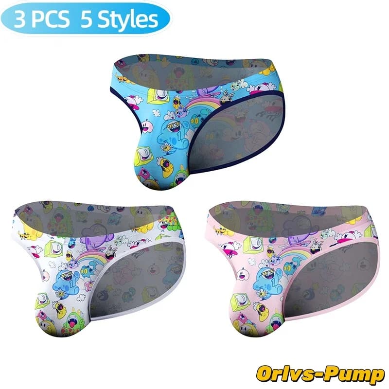 3PCS Vendita Calda Modale Graffiti Stampato Uomo Sexy Breve Biancheria Intima Degli Uomini Underpant Quick Dry Slip Mutandine Sospensorio Slip da Uomo Gaysex