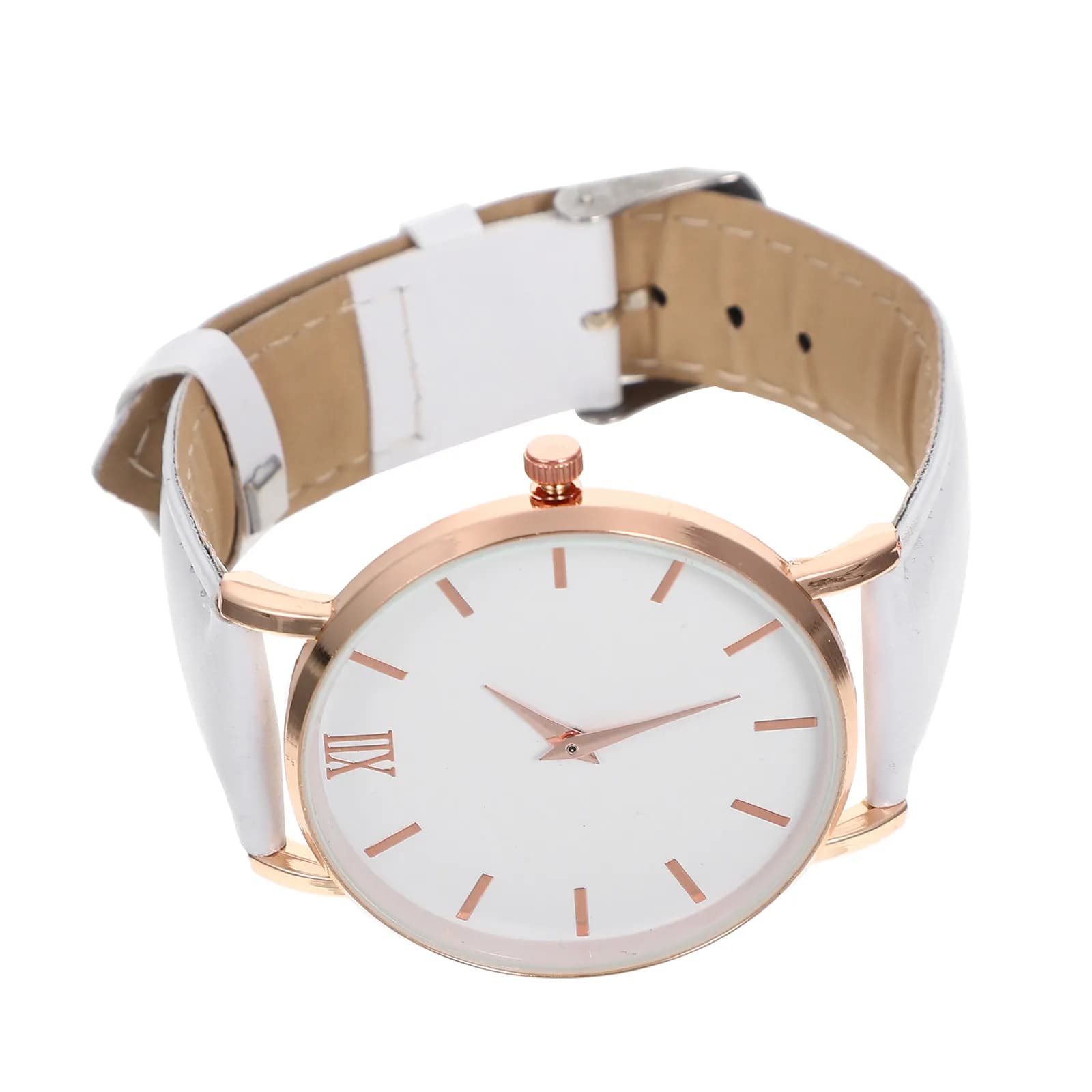 Orologio da donna elegante al quarzo con cinturino in PU, orologio da polso regolabile, comodo e alla moda, per l'ufficio quotidiano