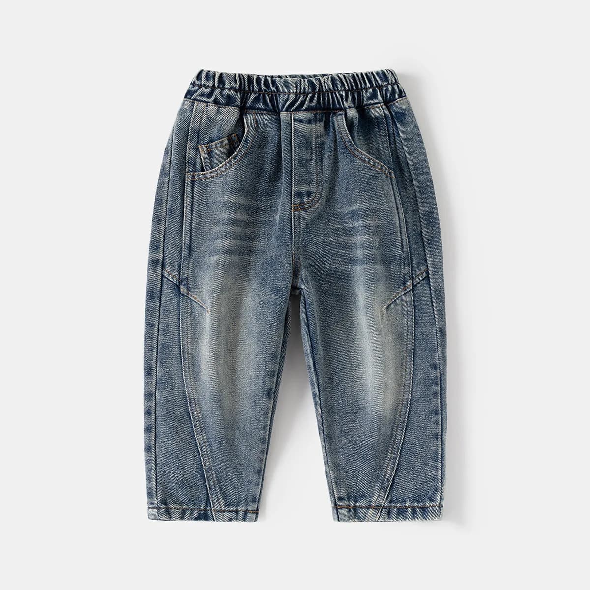 Nuovi Jeans Classici per Ragazzi 2026, Pantaloni Lunghi Vintage Lavati, Jeans Larghi e Dritti per Bambini, Abbigliamento Casual Primavera-Autunno