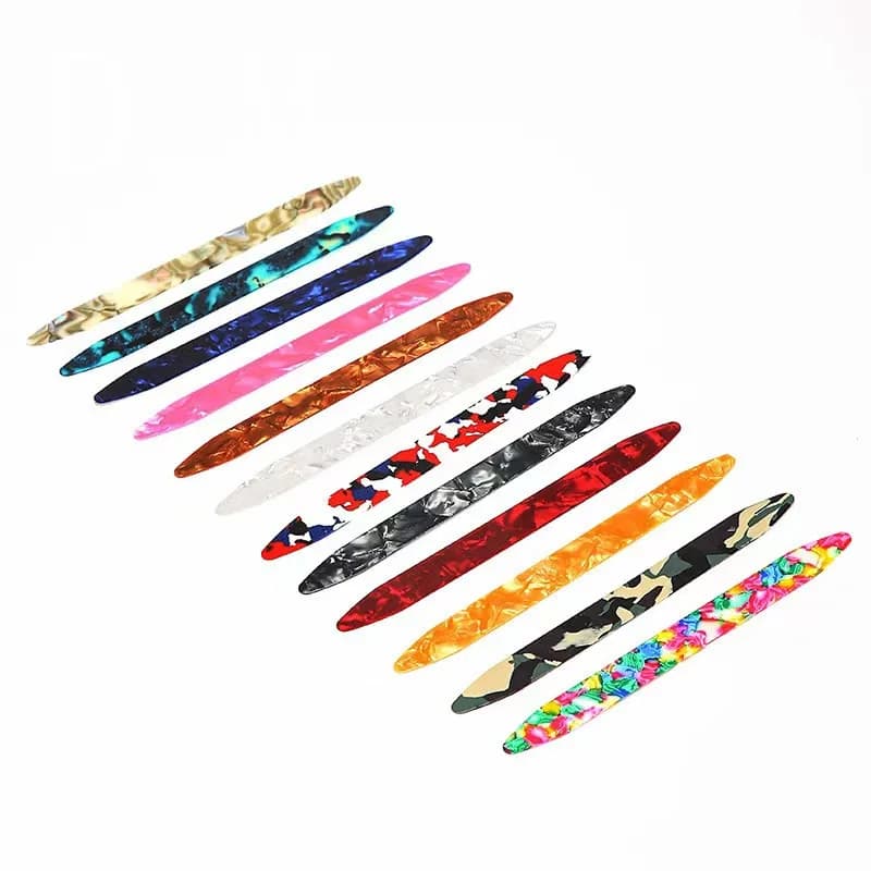 10 pz/set Plettri Oblong in Celluloide per Yueqin/Ruan/Guitarra/Oud, Plettro di Lute Tradizionale Cinese con Forma Lunga per la Pratica