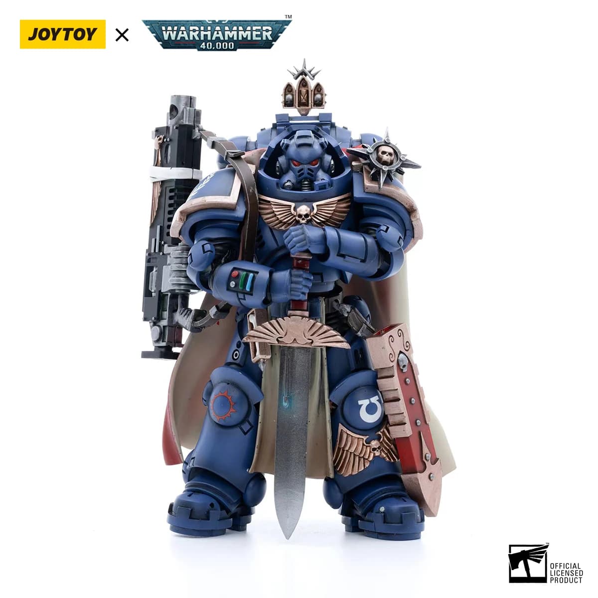 JOYTOY Warhammer 40K 1/18 Action Figure Capitano degli Ultramarines con Modello di Fucile Bolt Pesante Realizzato con Maestria