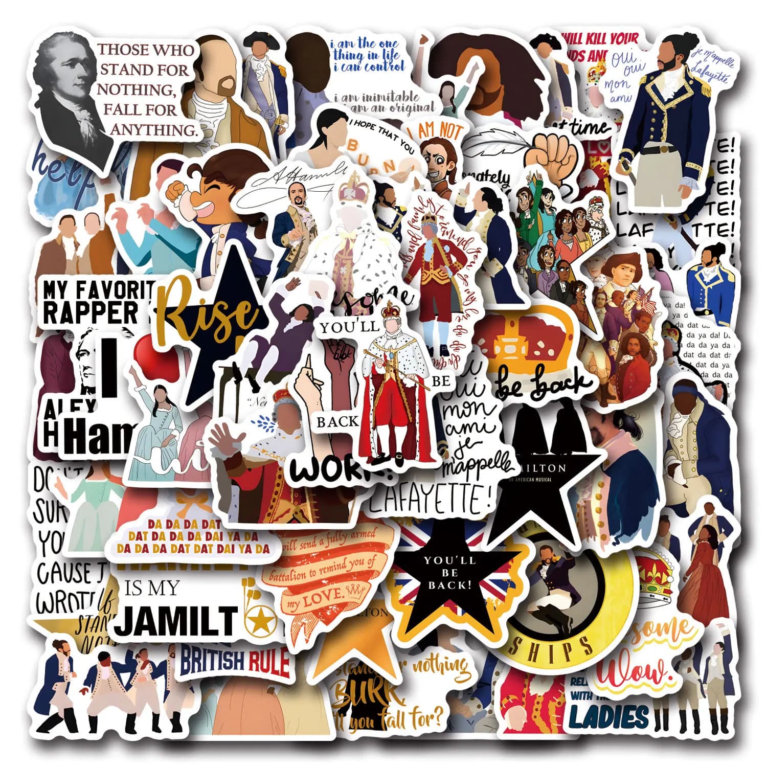 10/30/55PCS Musical Hamilton Adesivi Decalcomanie Per Notebook Telefono Frigo Chitarra Valigia Bici Decorazione FAI DA TE Divertenti Graffiti giocattoli