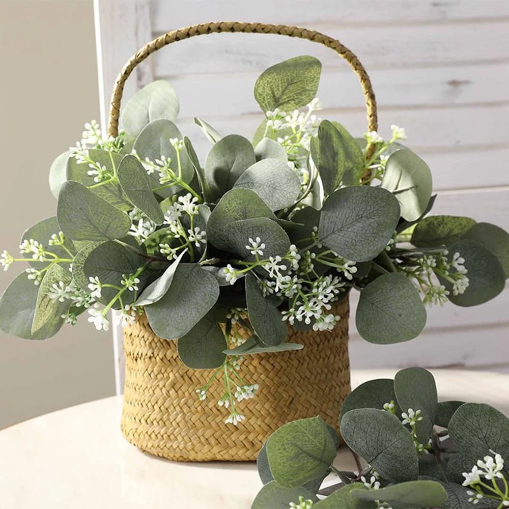 5/10 Pezzi Foglie di Eucalipto Artificiali, Bouquet Floreale per Festival, Decorazione per Matrimoni, Casa, Vaso, Stanza, Fai-da-Te, Regalo