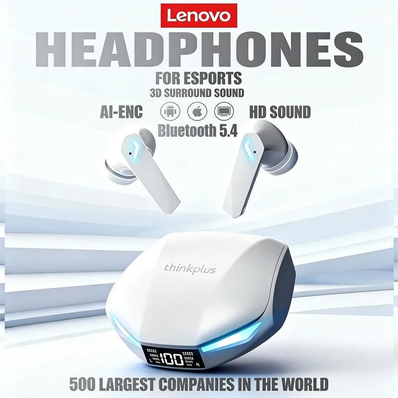 Auricolari Bluetooth 5.4 Lenovo XT53 all'ingrosso con display LED della batteria, cuffie da gaming impermeabili e anti-sudore, auricolari wireless aggiornati