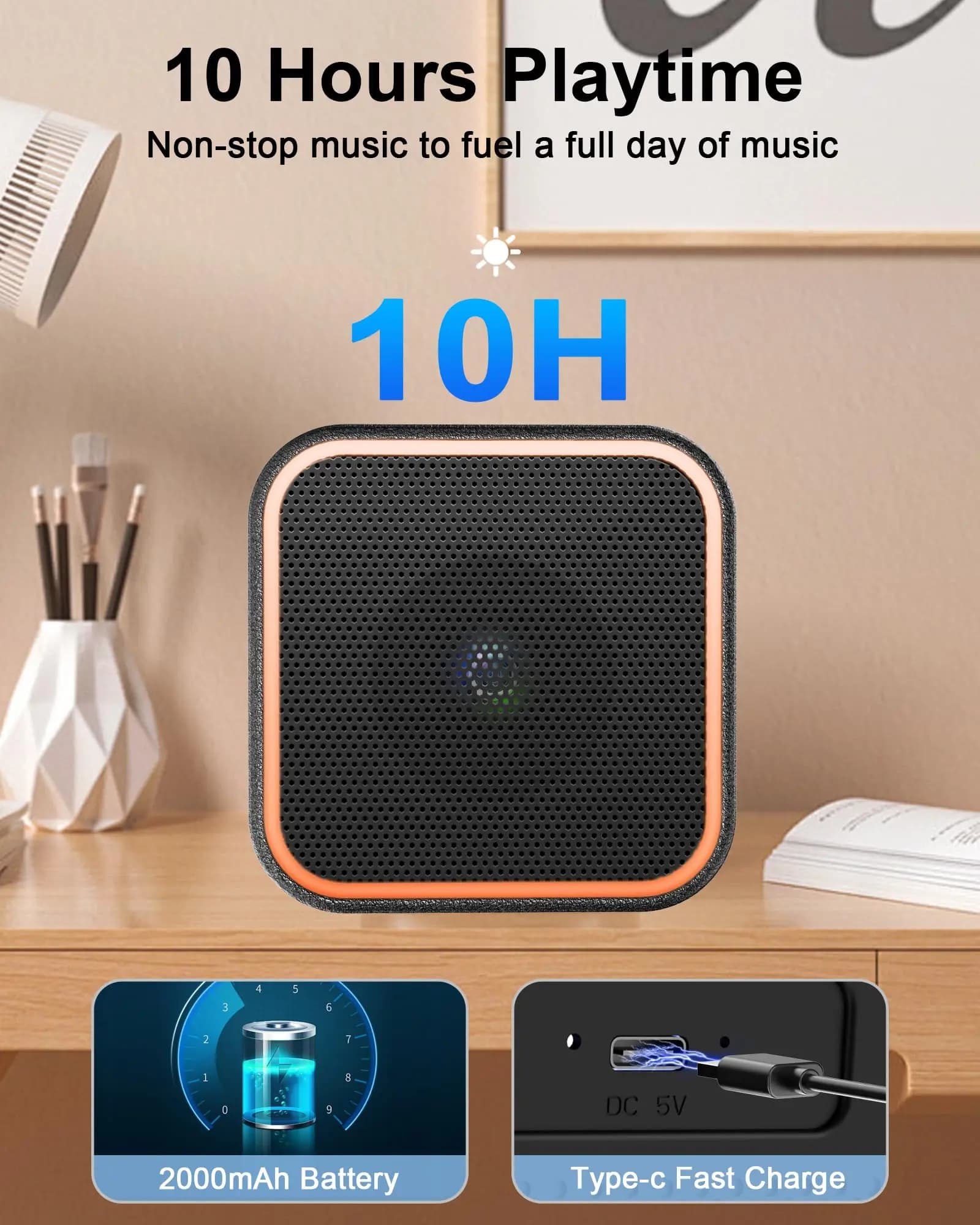 RGB Bluetooth Speaker Wireless Portable Mini Speakers 20M Range 10H Battery LED Light Effects Outdoor Travel Party Speaker.