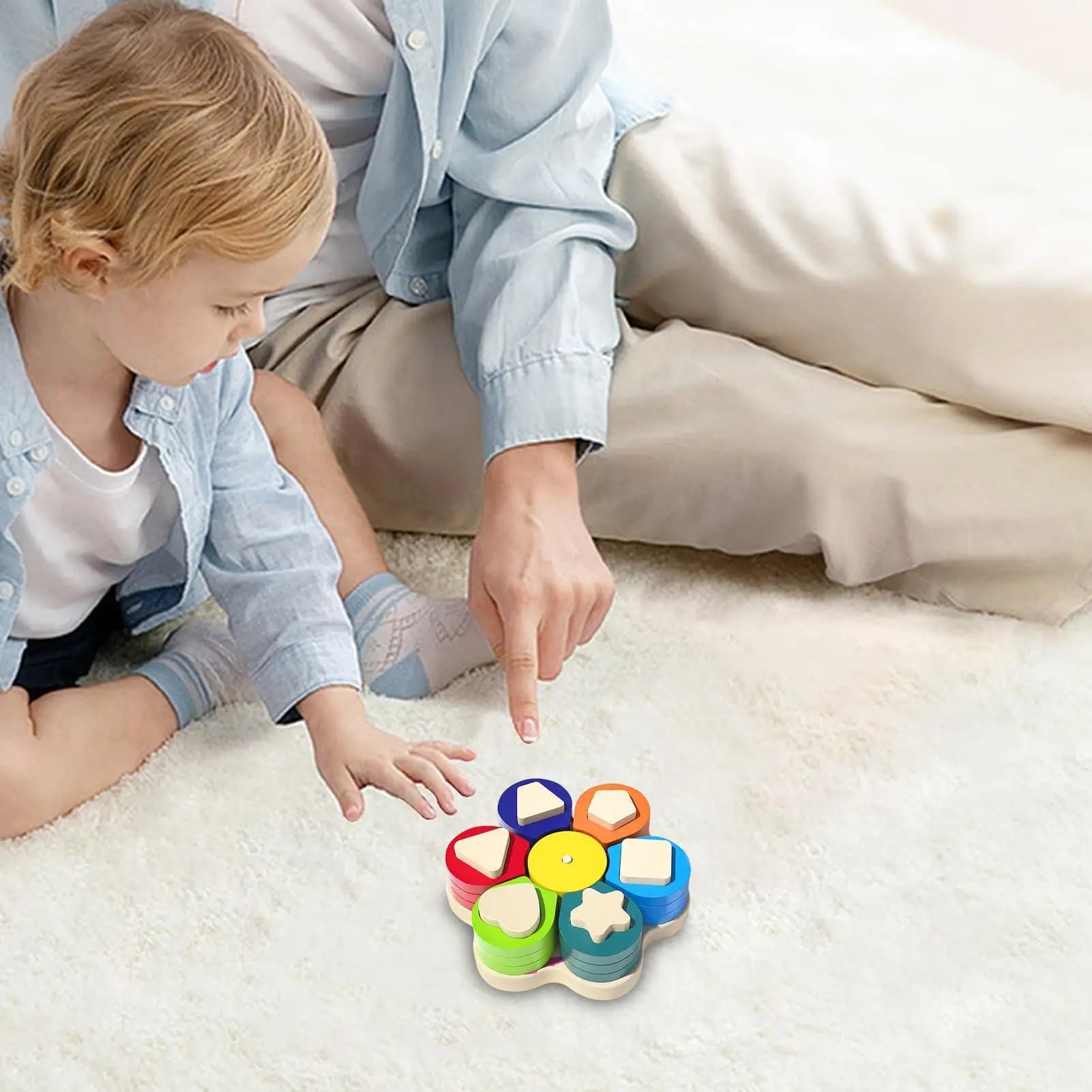 Selezionatore di colori e forme in legno Giocattoli Blocchi coordinati Colore e forma geometrica Riconoscimento dei colori Scatola di smistamento Gioco precoce