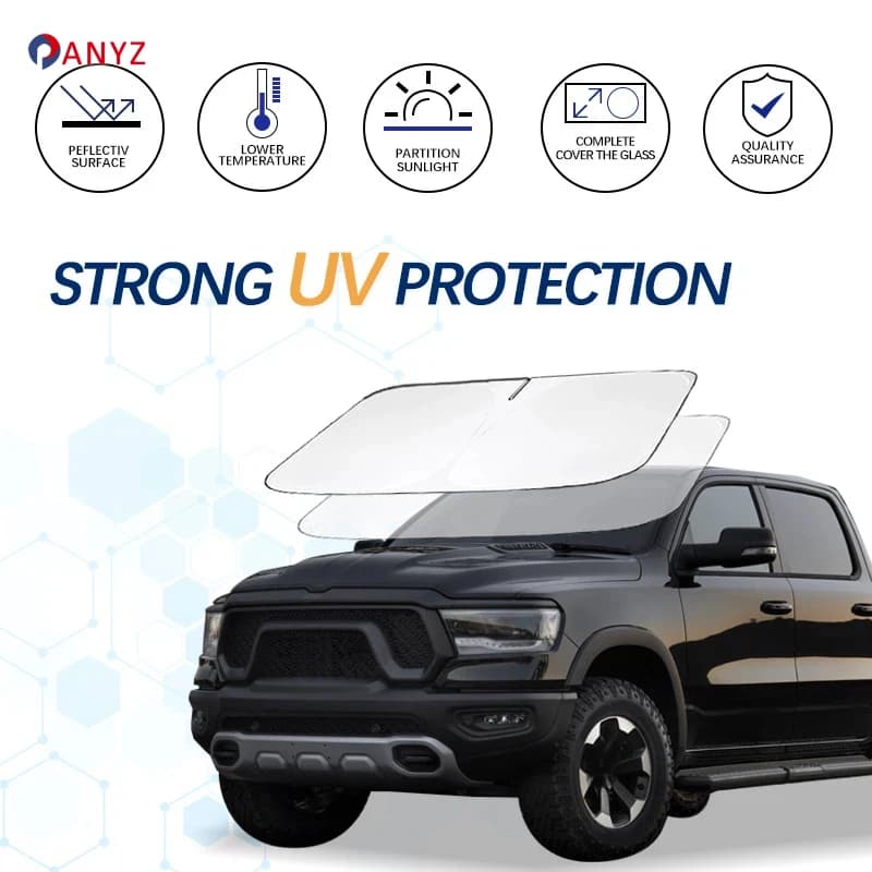 Windshield Sun Shade For Dodge RAM 1500 RAM Sport SRT Sunshade Sun Visor Protector Foldable Blocks UV Rays Keep Your Car Cooler
