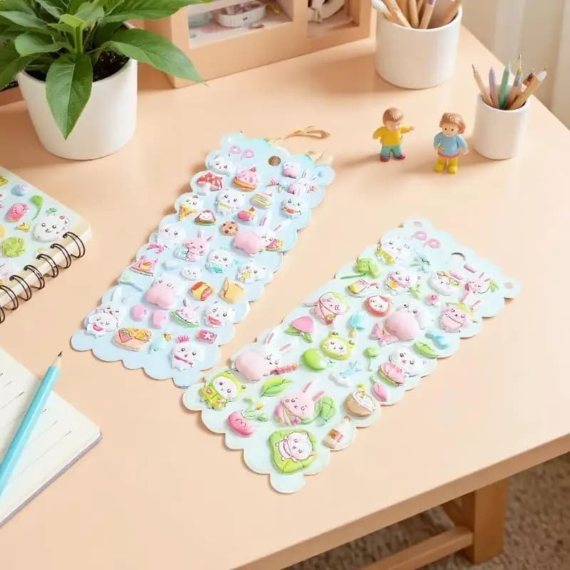 1 Pezzo Adesivi 3D Morbidi a Forma di Animali Cartoon, Decorazioni Fai-da-Te per Scrapbooking, Diari, Cover per Telefoni, Forniture per Scuola e Ufficio