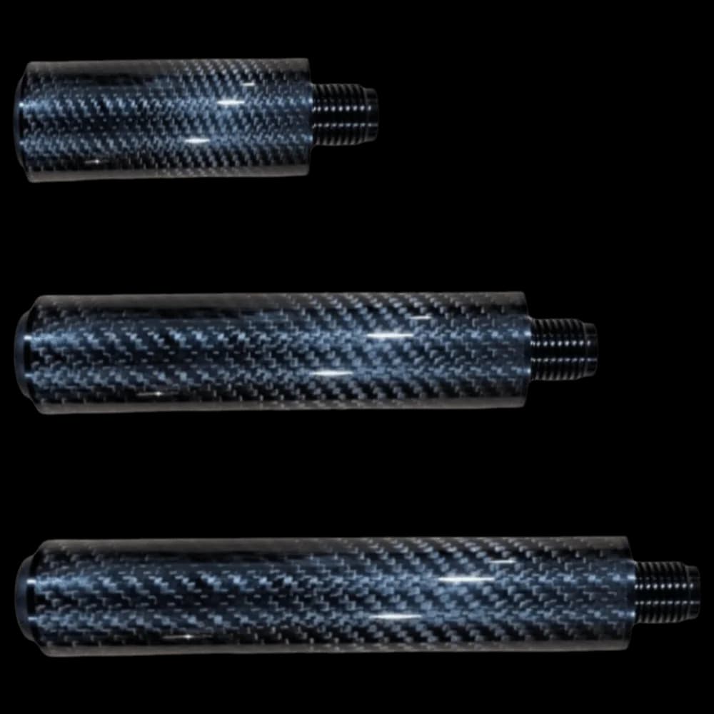 Carbon Fiber Billiard Cue Tips Lightweight Glossy Black Pool Cue Tips 3 Length Options Pool Cue Stick Extension for for CUETEC