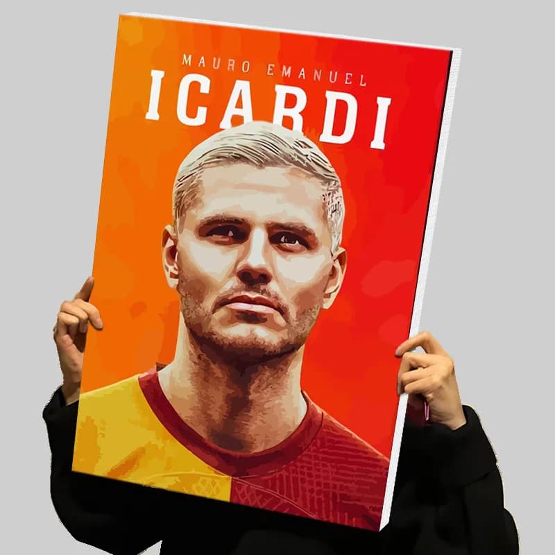 Mauro Icardi Prints Poster Football Player Custom Canvas Painting Wall Art Modern Home Decoration Decorative Paintings Pictures