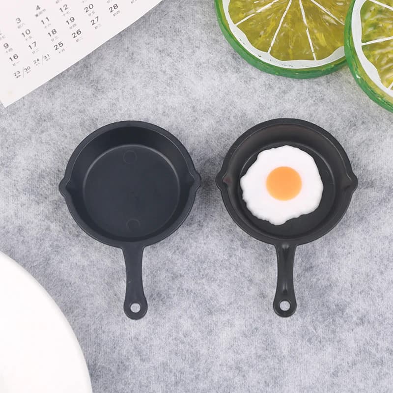1:12 miniature egg pans for doll house for doll house kitchen utensils decorations for kitchen scenes games imitation toys accessories