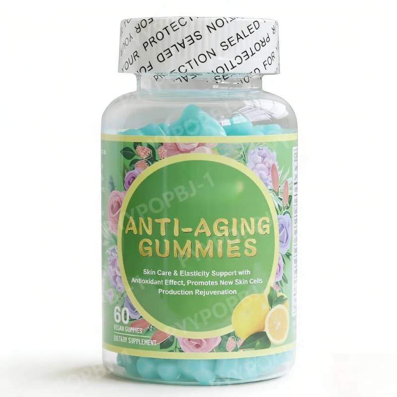 Beauty Nutritive Rubbers with Grape Seeds, Vitamin C, Collagen, Ceramides, Antioxidants, Skin Support Supplement, Lemon Taste, 60 Pieces