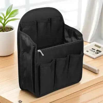 1Pcs Multi-Slot Backpack Organizer Insert Black Lightweight Foldable Travel Storage Bag Portable Container Backpack Interior Bag
